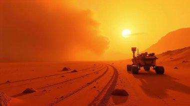Mars Görev Gezgini Bir Uzaylı Peyzajı Keşfi - Yapay zeka
