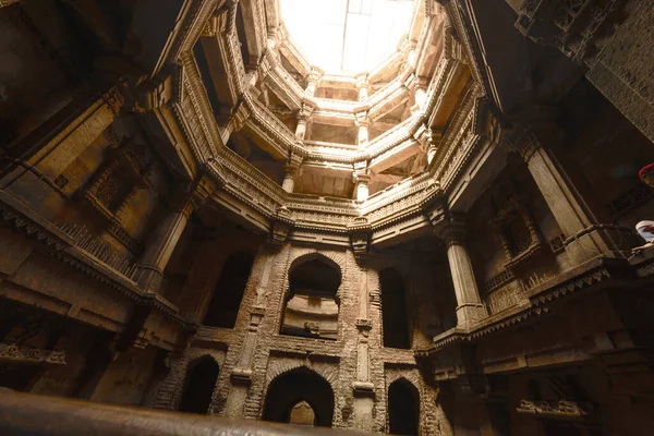 stock image ancient well in india. Ahmedabad city, December 16, 2015