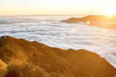 Dağlarda sisli bir sabah