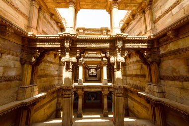 Hindistan 'da antik bir kuyu, Ahmedabad Gujarat, 16 Aralık 2016