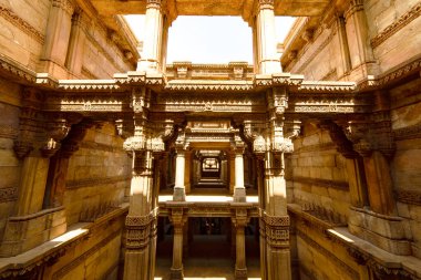 Hindistan 'da antik bir kuyu, Ahmedabad Gujarat, 16 Aralık 2016