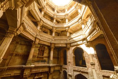 Hindistan 'da antik bir kuyu, Ahmedabad Gujarat, 16 Aralık 2016