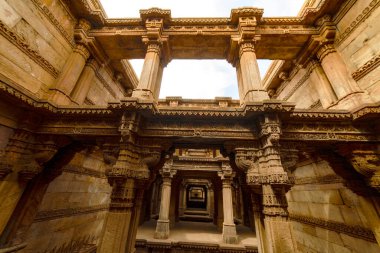 Hindistan 'da antik bir kuyu, Ahmedabad Gujarat, 16 Aralık 2016