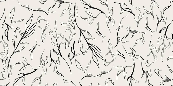 Botaniskt Mönster Illustration Blommigt Grafiskt Sömlöst Mönster — Stock vektor