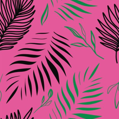 Modern egzotik botanik deseni. Çiçek soyut, çağdaş, kusursuz desen. El çizimi eşsiz baskı.