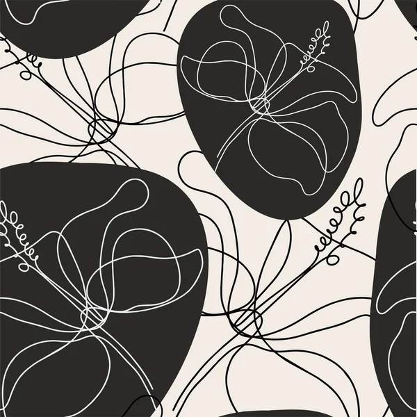 Motif Floral Sans Couture Beau Vecteur Fleurs Modèle Abstrait Modèle — Image vectorielle