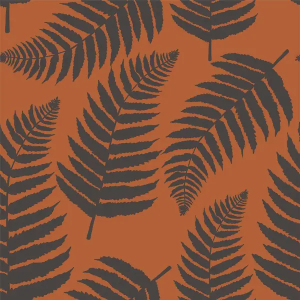 美しいシダの葉とシームレスなパターン壁紙の背景 — ストックベクタ