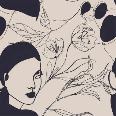 Kadın moda çizgisi kusursuz desenli sanat taşıyıcısı