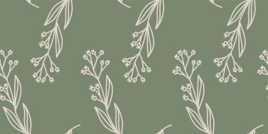 Botanik desenli çiçek çizimi grafiği