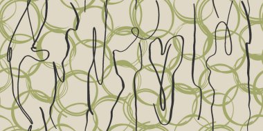 Elle çizilmiş çeşitli şekiller soyut, şirin, pürüzsüz desenler. Çağdaş baskı kolajı. Tasarım için modaya uygun şablon. Çizgi film biçimi.