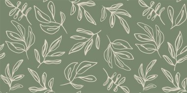 Çiçek izi. Kusursuz desen. El çizimi stili. Çağdaş baskı kolajı. Tasarım için modaya uygun şablon