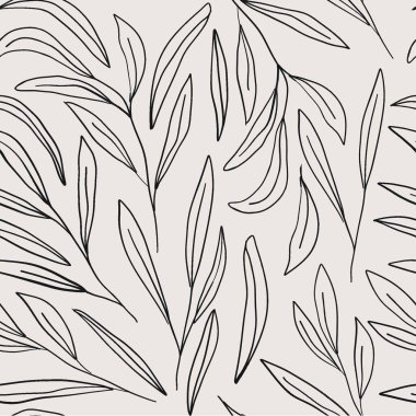 Botanik desenli illüstrasyon çiçekli, dikişsiz desen. Tasarım için modern vektör şablonu.