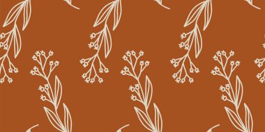 Botanik desenli çiçek çizimi grafiği