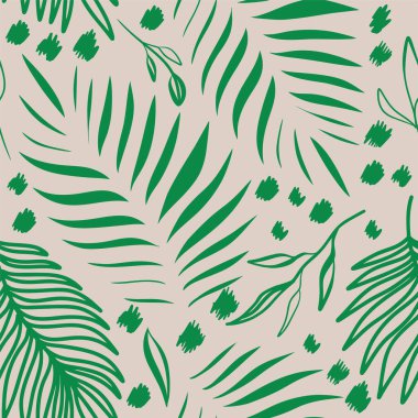 Modern egzotik botanik deseni. Çiçek soyut, çağdaş, kusursuz desen. El çizimi eşsiz baskı.