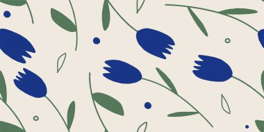 Çiçek desenli modern bir çiçek. Kusursuz desen. El çizimi biçimi.