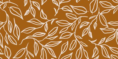 Çiçek izi. Kusursuz desen. El çizimi stili. Çağdaş baskı kolajı. Tasarım için modaya uygun şablon.