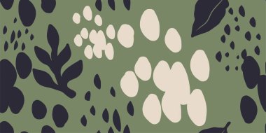 Kusursuz desenli güzel bir çiçek ve soyut bir vektör oluşturur. Çağdaş baskı kolajı. Tasarım için modaya uygun şablon.