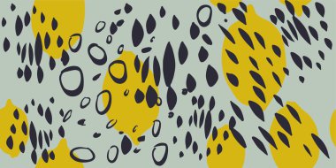 Kusursuz desenli güzel limon meyveleri ve soyut formlar.