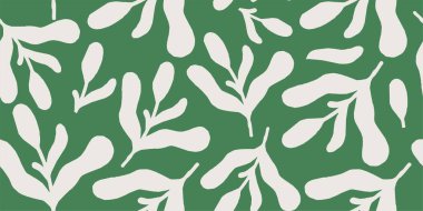 Çiçek izi. Kusursuz desen. El çizimi stili. Çağdaş baskı kolajı. Tasarım için modaya uygun şablon