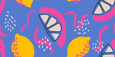 Limon dilimi ve meyve deseni