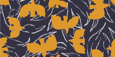 Uçan kuş siluetleri desenli arka planda Kusursuz Desen