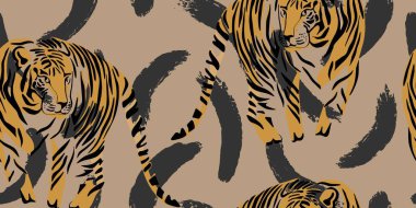 Bej renksiz desenli kaplan sanatı