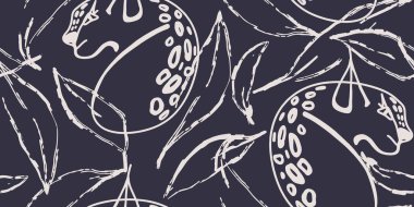 Leopar ve koyu mavi arka planda soyut sanat eserleri bırakıyor