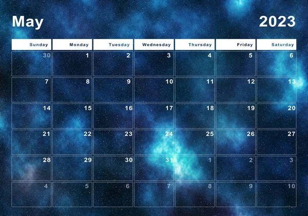 2023年5月カレンダー 1週間の開始日曜日 モダンなデザイン — ストック写真