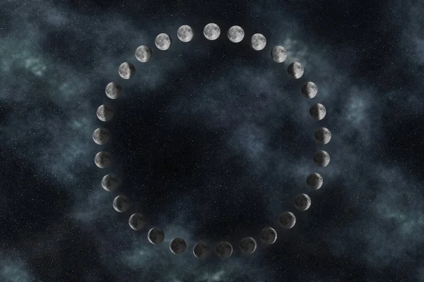 月球的阶段 月球周期 — 图库照片