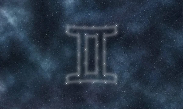 Gemini Burcu Gece Gökyüzü Gemini Sembolü — Stok fotoğraf
