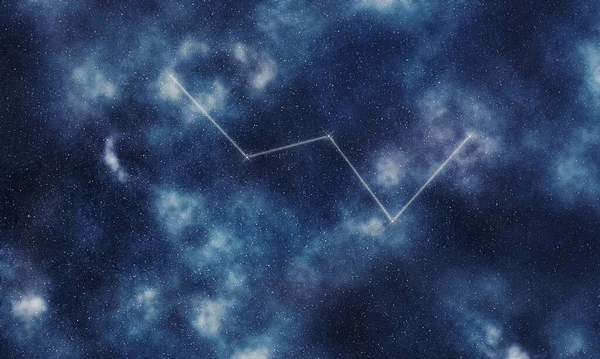 Constelação Estrela Cassiopeia Céu Noturno Linhas Constelação Cadeira Cassiopeia — Fotografia de Stock