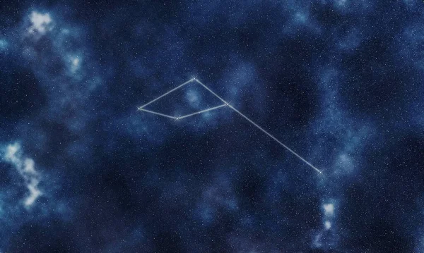 Delphinus Star Constellation Cielo Notturno Linee Costellazione Delfino — Foto Stock