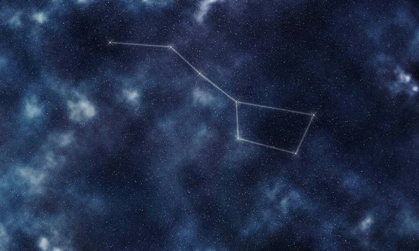 Wielki Wóz Wielka Gwiazda Ursy Nocne Niebo Linie Konstelacji — Zdjęcie stockowe