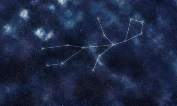 Virgem Estrela Constelação Céu Noturno Linhas Constelação Virgem — Fotografia de Stock