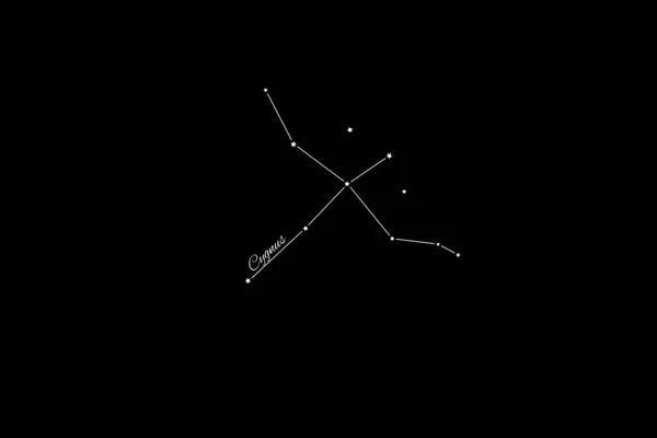 Constelação Cygnus Aglomerado Estrelas Constelação Cisnes Cruz Norte — Fotografia de Stock