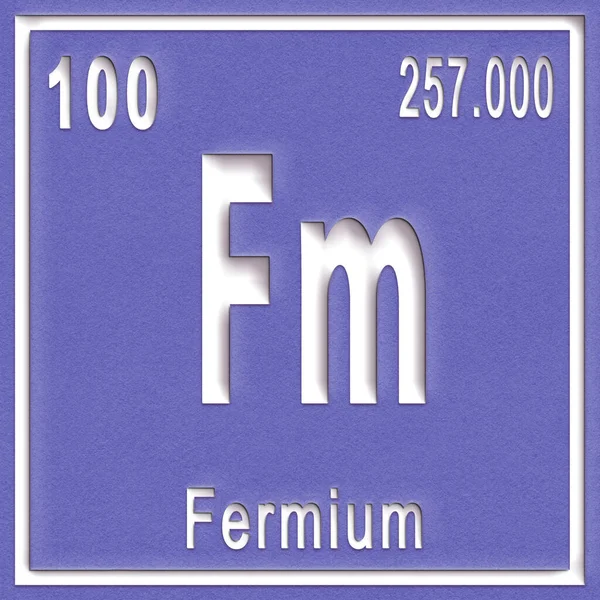 Elemento Químico Fermio Signo Con Número Atómico Peso Atómico Elemento — Foto de Stock