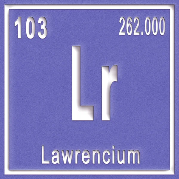 Élément Chimique Lawrencium Signe Avec Numéro Atomique Poids Atomique Élément — Photo
