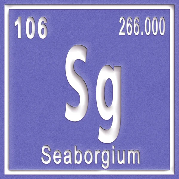 Chemický Prvek Seaborgium Znamení Atomovým Číslem Atomovou Hmotností Prvek Periodické — Stock fotografie