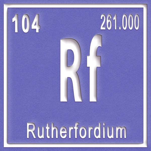 Rutherfordium Pierwiastek Chemiczny Znak Liczbą Atomową Masą Atomową Układ Okresowy — Zdjęcie stockowe