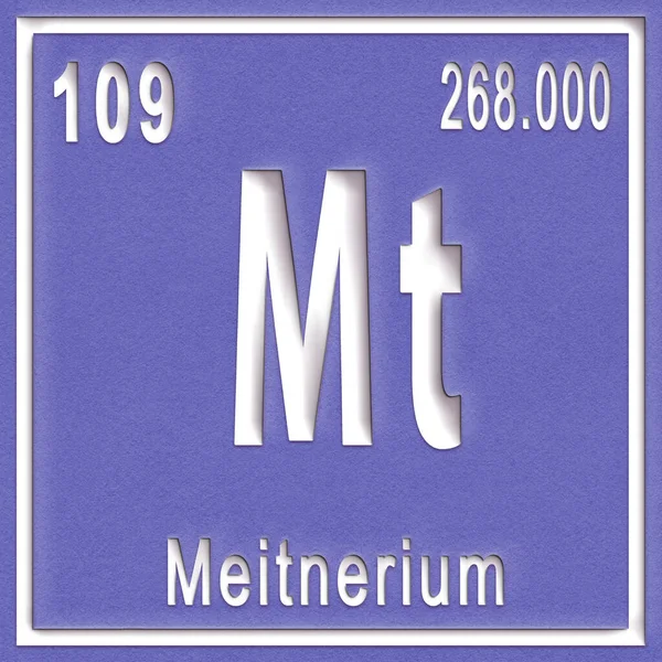Хімічний Елемент Meitnerium Знак Атомним Числом Атомною Вагою Періодична Таблиця — стокове фото