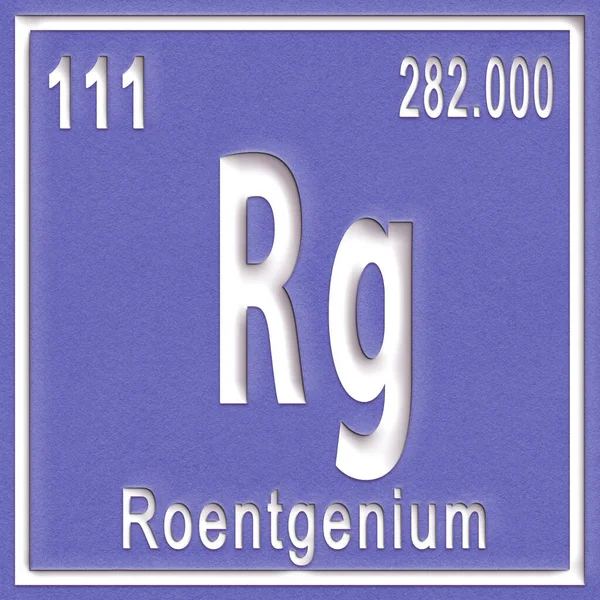 Roentgenium Kémiai Elem Jelzés Atomszámmal Atomtömeggel Periódusos Táblázat Elem — Stock Fotó