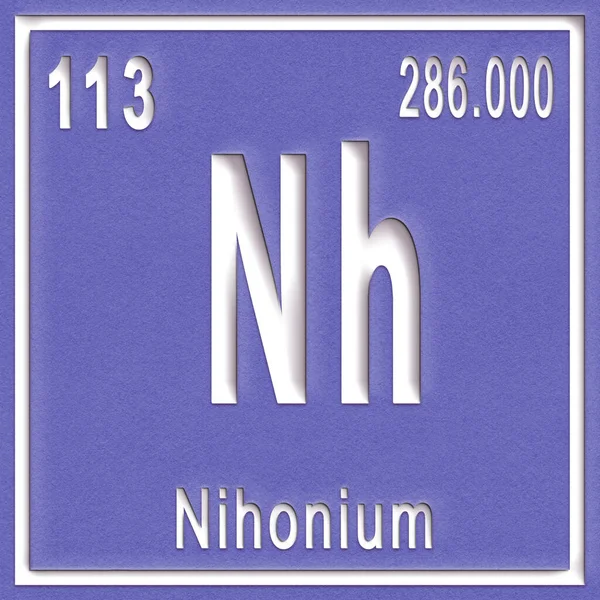 Élément Chimique Nihonium Signe Avec Numéro Atomique Poids Atomique Élément — Photo