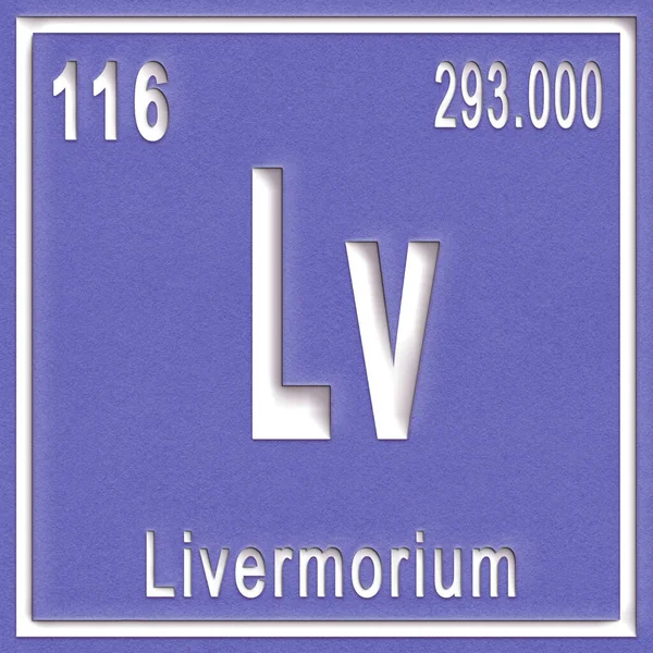 Elemento Químico Livermorium Sinal Com Número Atômico Peso Atômico Elemento — Fotografia de Stock