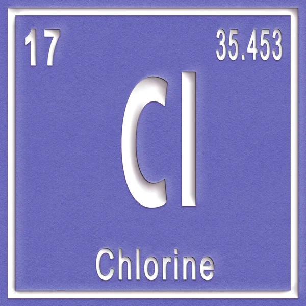 stock image Chlorine chemical element, Sign with atomic number and atomic weight, Periodic Table Element