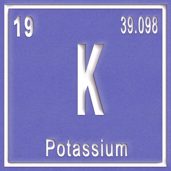 カリウム化学元素 原子番号及び原子量で標識 周期表元素 — ストック写真