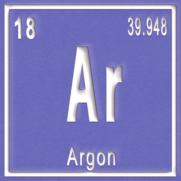 Elemento Químico Argônio Sinal Com Número Atômico Peso Atômico Elemento — Fotografia de Stock