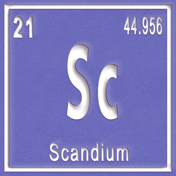 Scandium Pierwiastek Chemiczny Znak Liczbą Atomową Masą Atomową Układ Okresowy — Zdjęcie stockowe