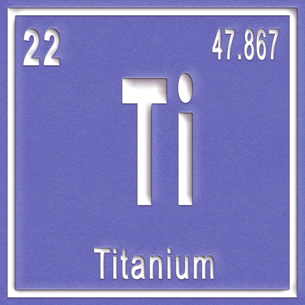 Elemento Químico Titânio Sinal Com Número Atômico Peso Atômico Elemento — Fotografia de Stock