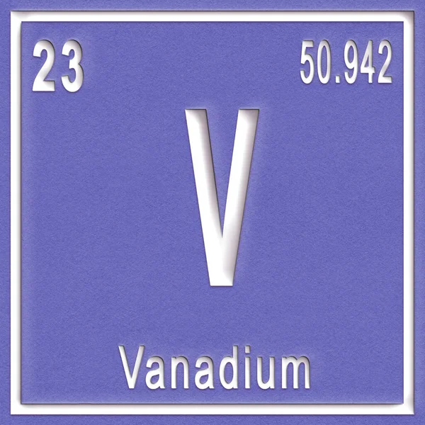 Elemento Químico Vanadio Signo Con Número Atómico Peso Atómico Elemento —  Fotos de Stock