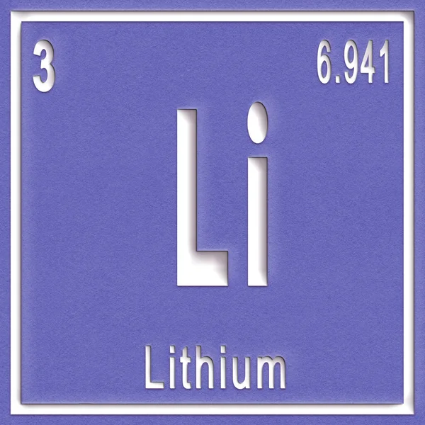 Lítium Kémiai Elem Jelzés Atomszámmal Atomtömeggel Periódusos Táblázat Elem — Stock Fotó